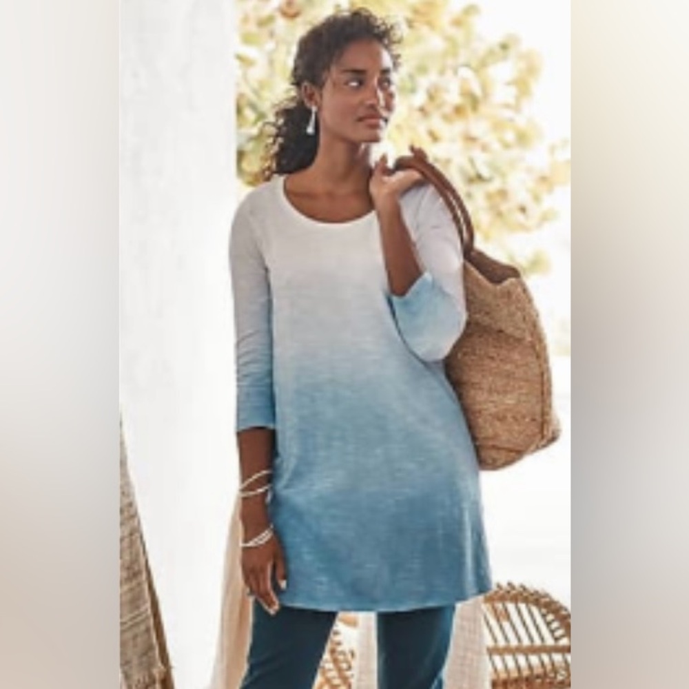 J.Jill Pure Jill Ballet Sleeve Tunic cadet blue Sz 2X NWT